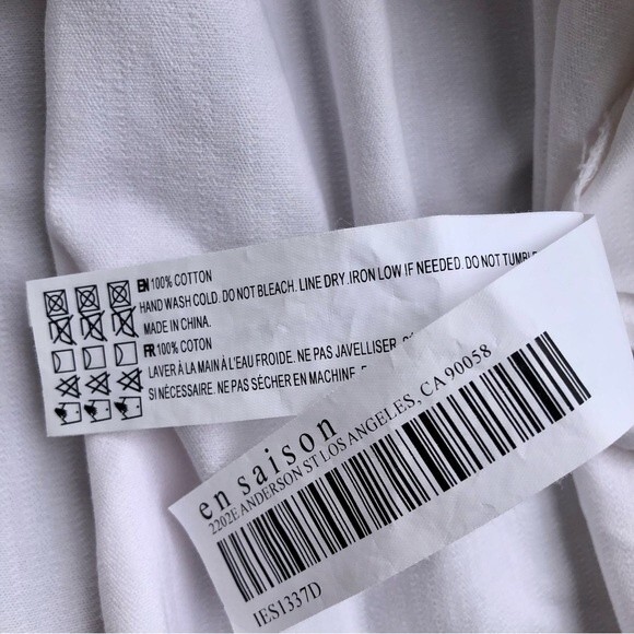 En Saison Poplin Mini Dress Tiered Baby Doll Oversized Off White Cotton M - Picture 7 of 12